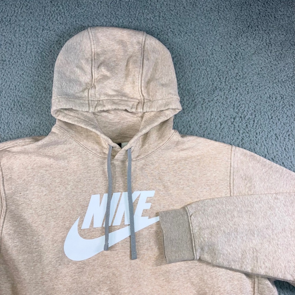 Nike Hoodie Men 2XL Heathered Fleece Big Logo Pullover Casual Grunge Skater